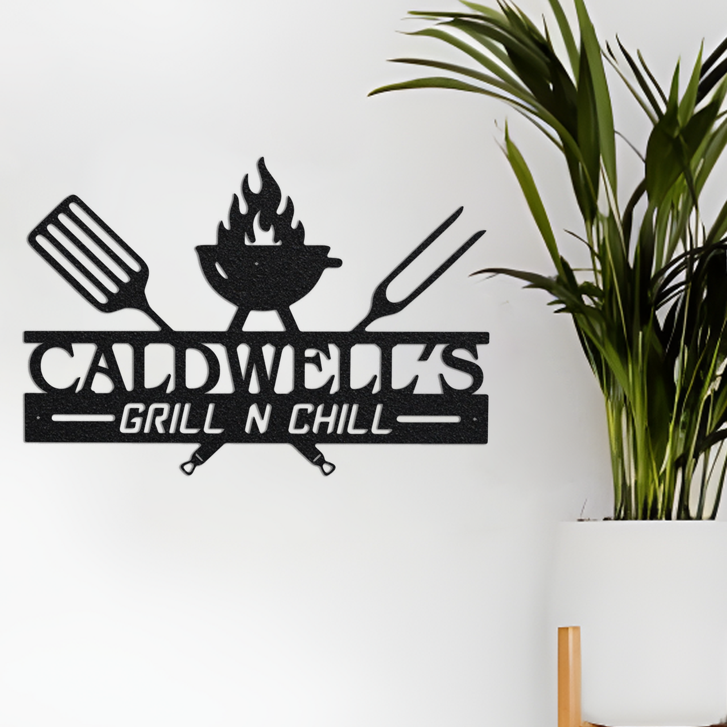 Personalized Grill and Chill Metal Sign, Grill Sign Metal Wall Art, Kitchen Sign Metal Wall Decor, Outdoor Metal Sign, Housewarming Gift