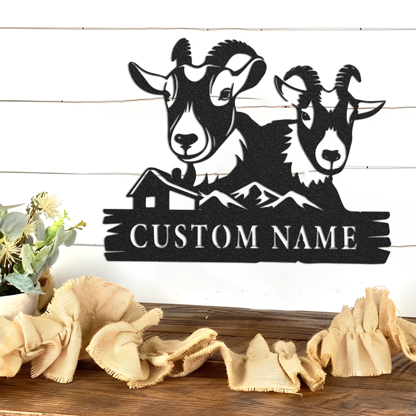 Custom Goat Metal Wall Sign-Personalized Goat Metal Wall Art-Goat Metal Wall Decor-Goat Farm Signs-Goat Lover Gifts-Goat Name Signs