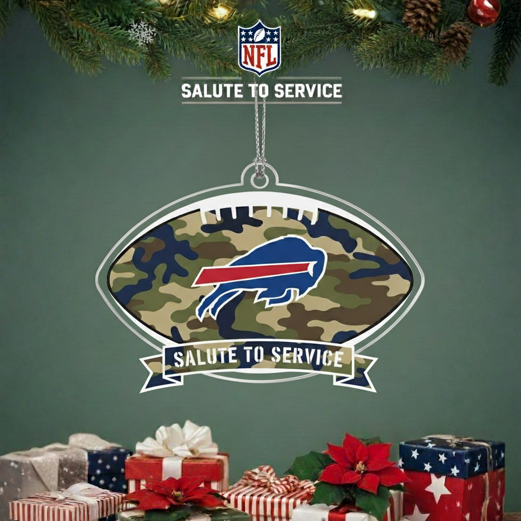 NFL Salute to Service Buffalo Bills Ball Acrylic Ornament