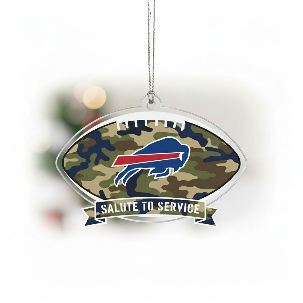 NFL Salute to Service Buffalo Bills Ball Acrylic Ornament