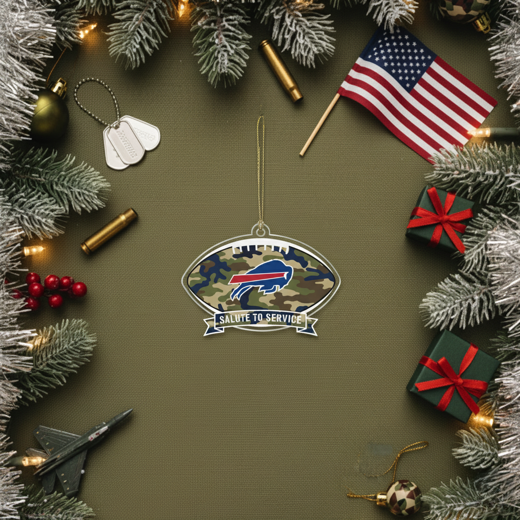 NFL Salute to Service Buffalo Bills Ball Acrylic Ornament