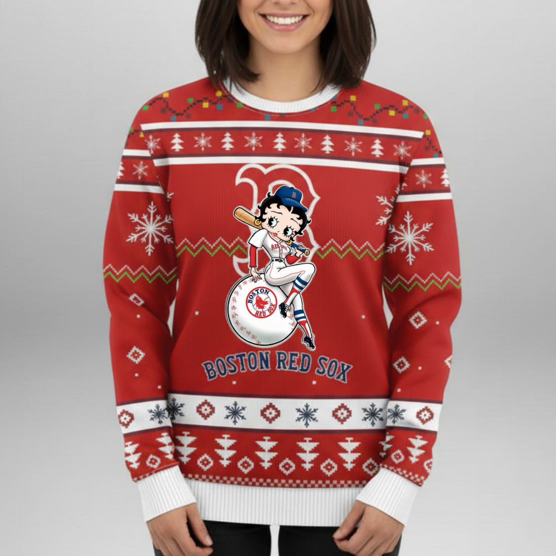 MLB Boston Red Sox x Betty Boop Women’s Ugly Sweater