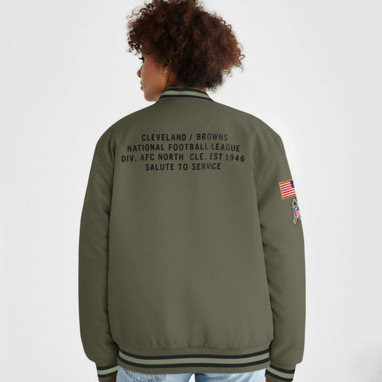 Cleveland Browns Nike Women's 2025 Salute to Service Salute to Service Varsity Jacket