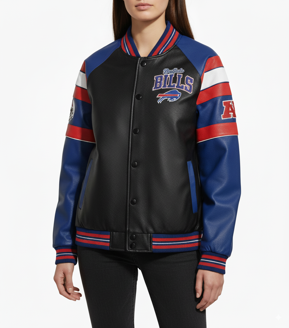 Women's Buffalo Bills All Over Print Varsity Jacket