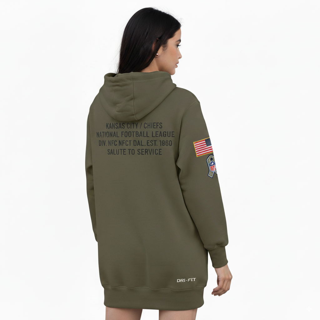 Kansas City Chiefs Nike Women's 2025 Salute to Service All Over Print Pullover Hoodie
