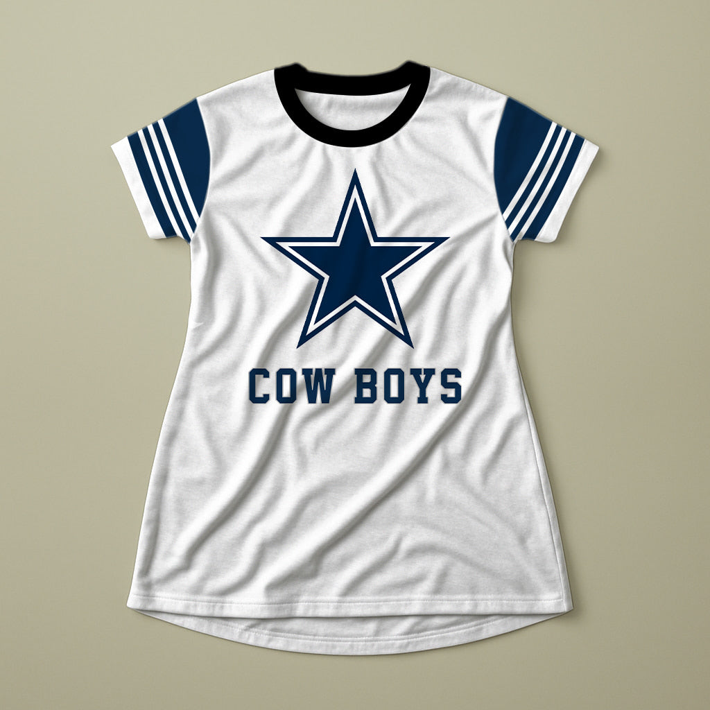 Women's Gameday Couture White Navy Dallas Cowboys Dress