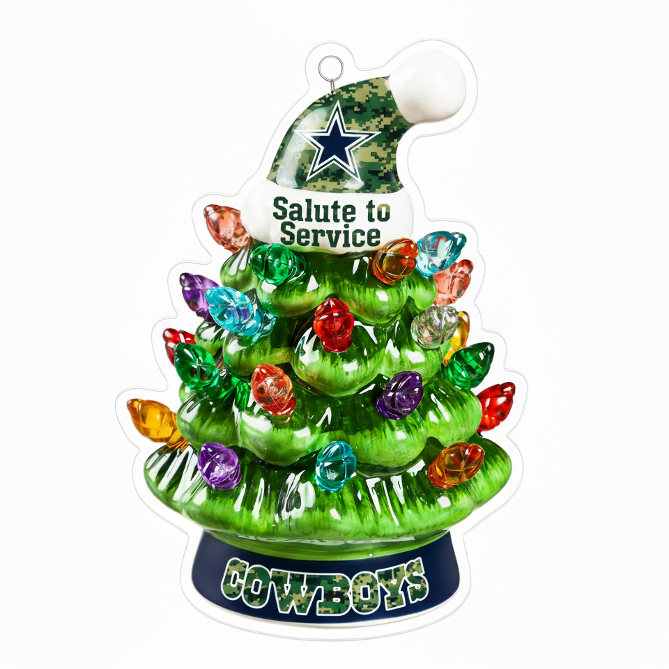 NFL Salute to Service Dallas Cowboys Christmas Tree Acrylic Ornament