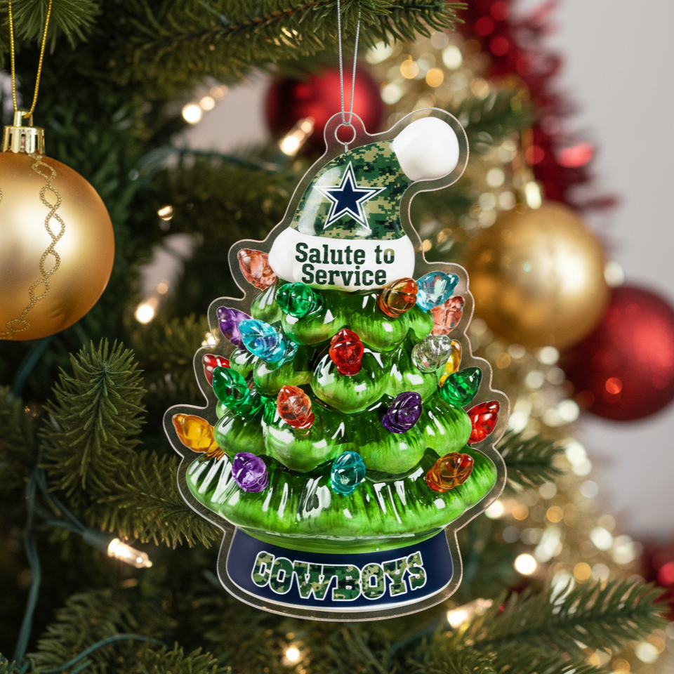 NFL Salute to Service Dallas Cowboys Christmas Tree Acrylic Ornament