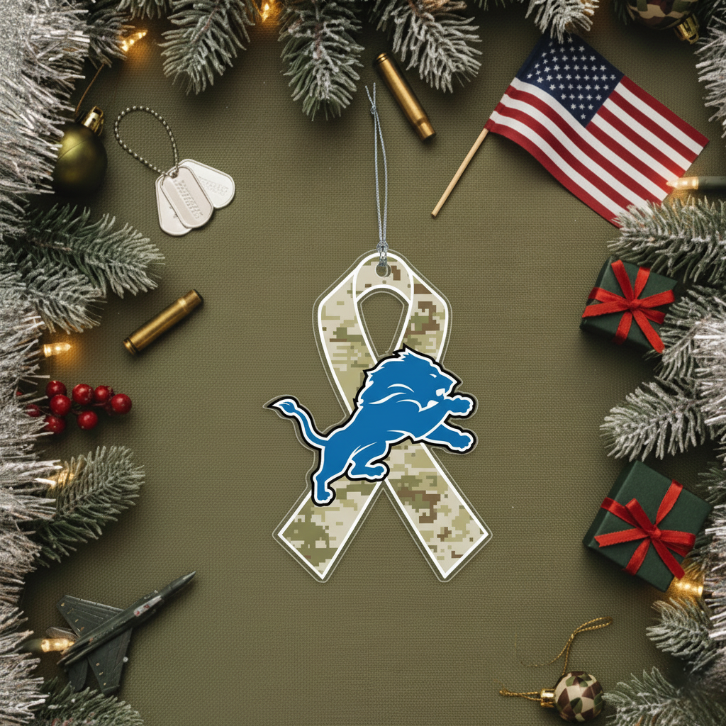 NFL Salute to Service Detroit Lions Acrylic Ornament