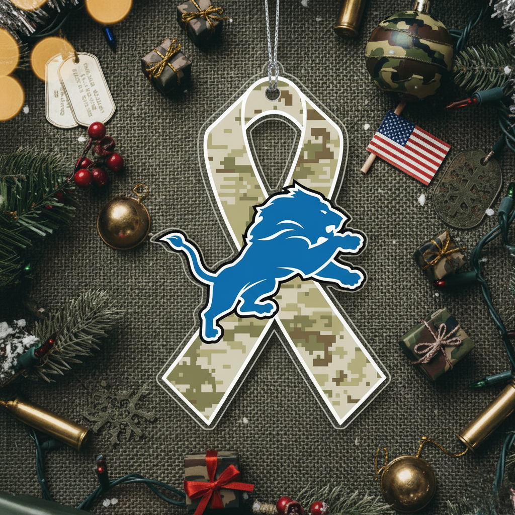 NFL Salute to Service Detroit Lions Acrylic Ornament