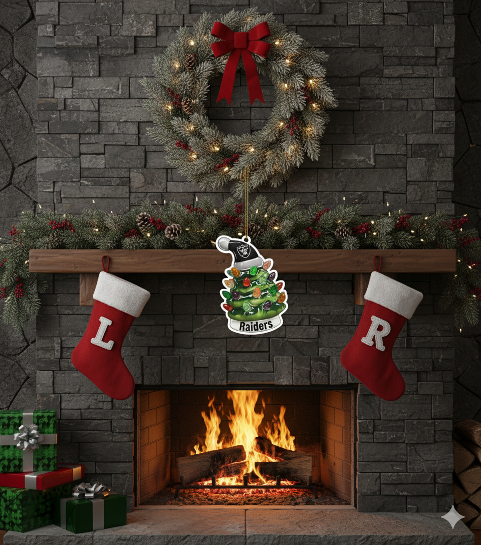 NFL Christmas Las Vegas Raiders Ornaments Ready to Hang Las Vegas Raiders Ornament Christmas Ornaments