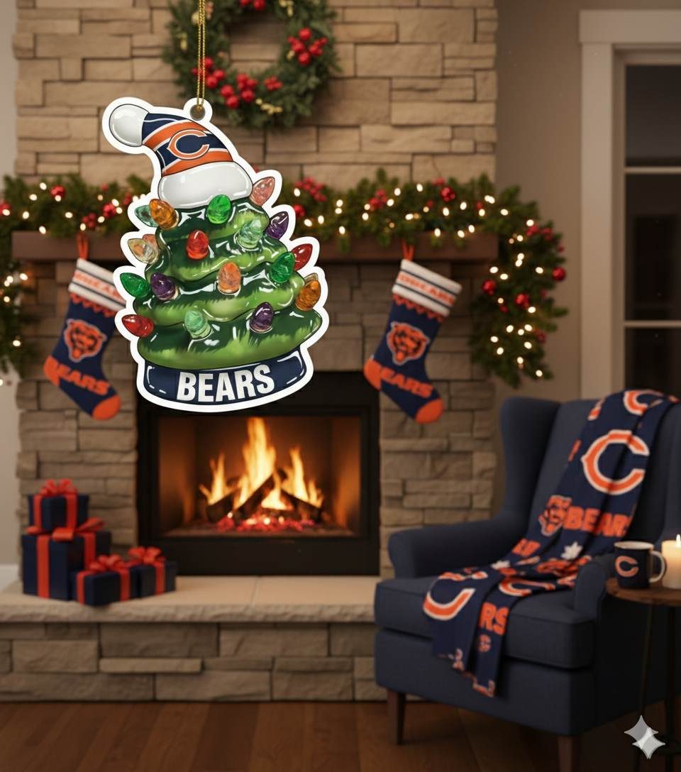 NFL Christmas Chicago Bears Ornaments Ready to Hang Chicago Bears Ornament Christmas Ornaments
