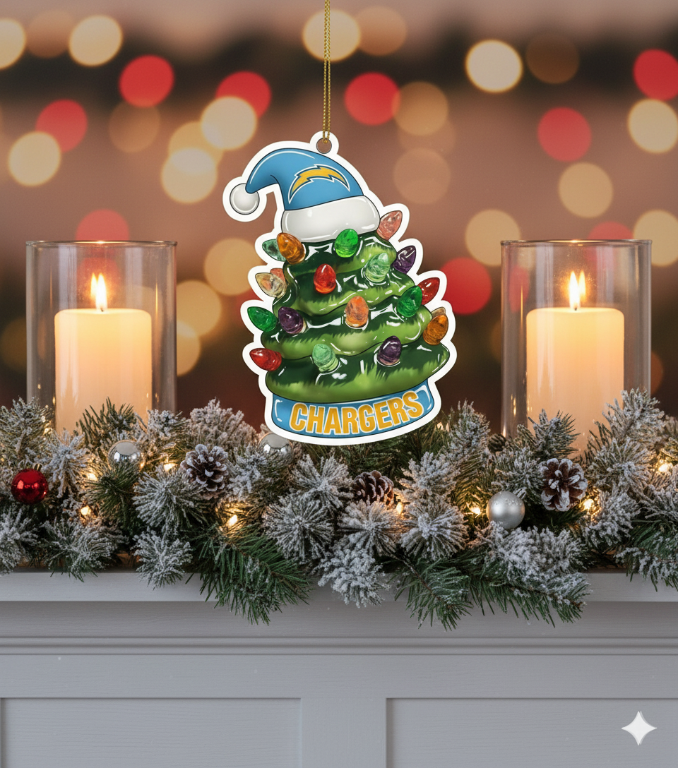 NFL Christmas Los Angeles Chargers Ornaments Ready to Hang Los Angeles Chargers Ornament Christmas Ornaments