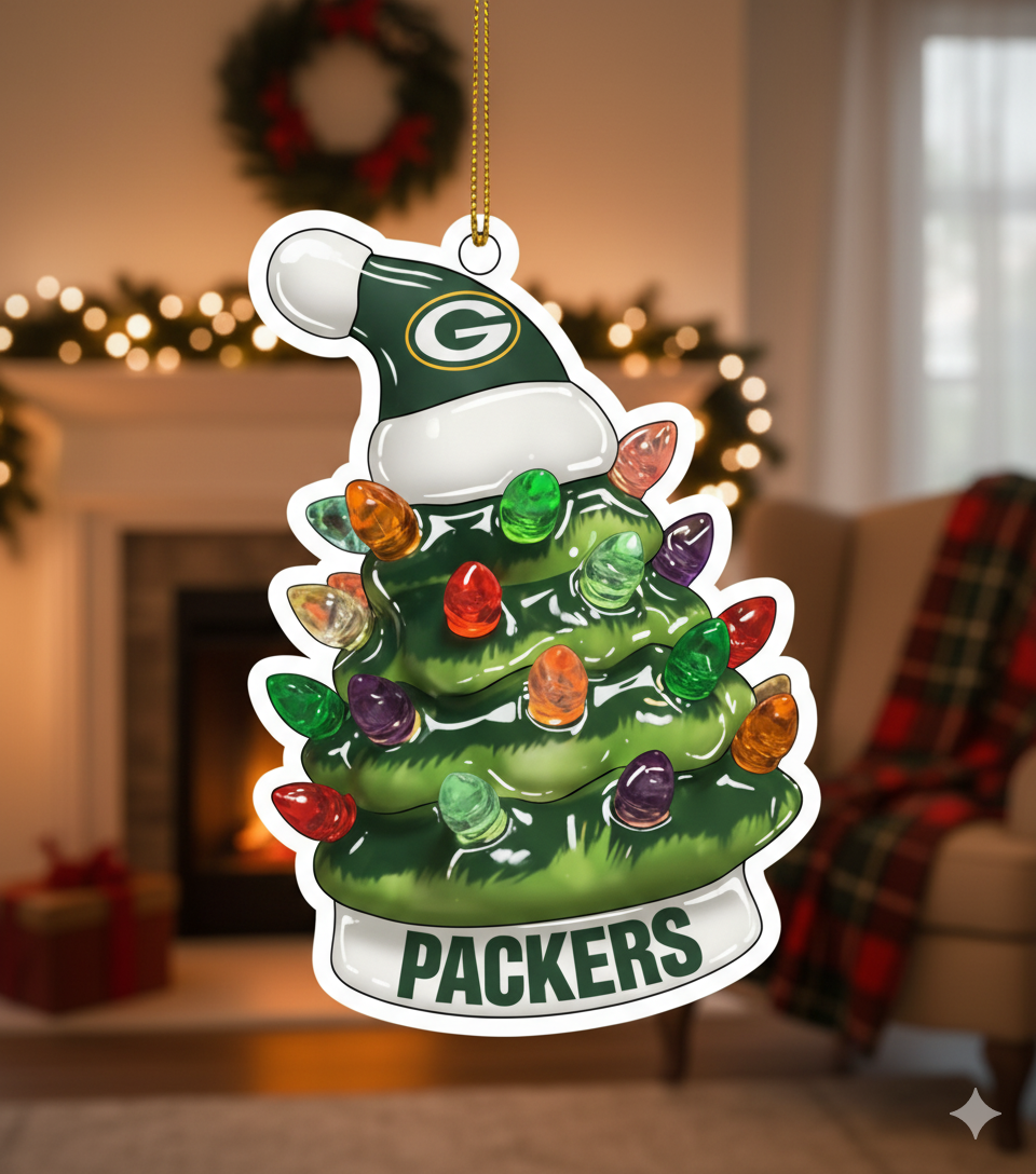 NFL Christmas Green Bay Packers Ornaments Ready to Hang Green Bay Packers Ornament Christmas Ornaments