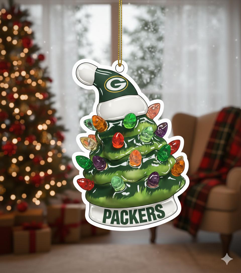 NFL Christmas Green Bay Packers Ornaments Ready to Hang Green Bay Packers Ornament Christmas Ornaments