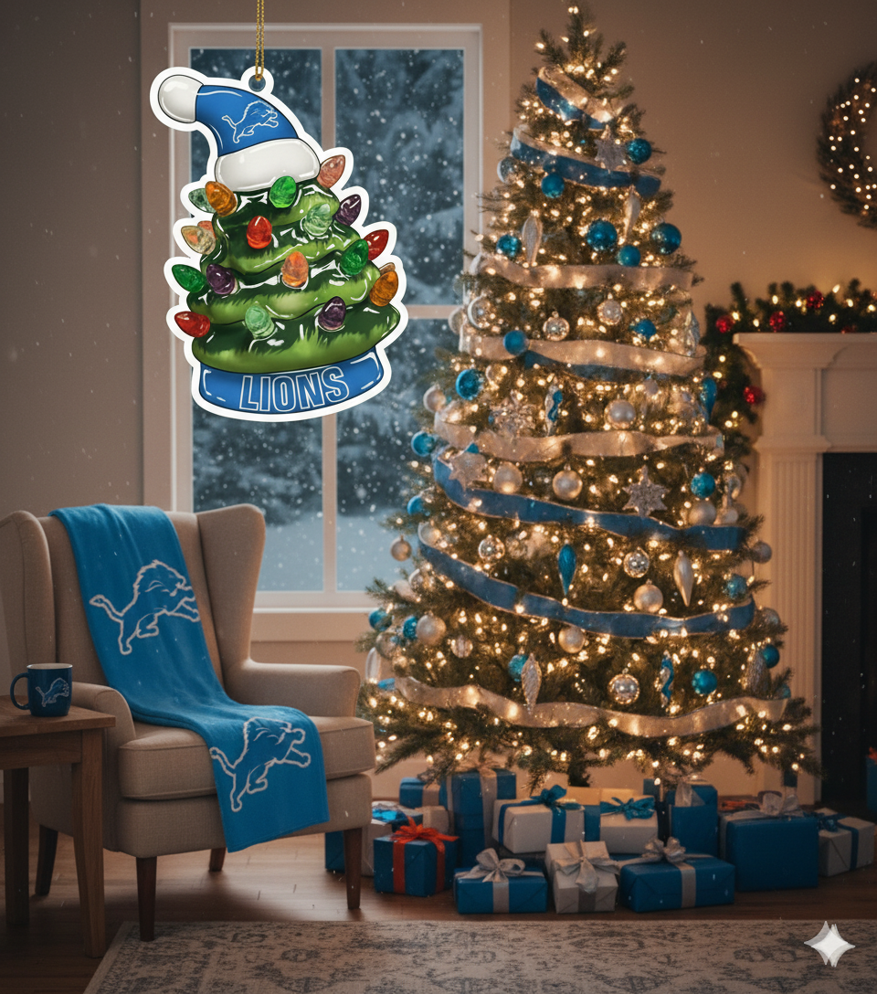 NFL Christmas Detroit Lions Ornaments Ready to Hang Detroit Lions Ornament Christmas Ornaments