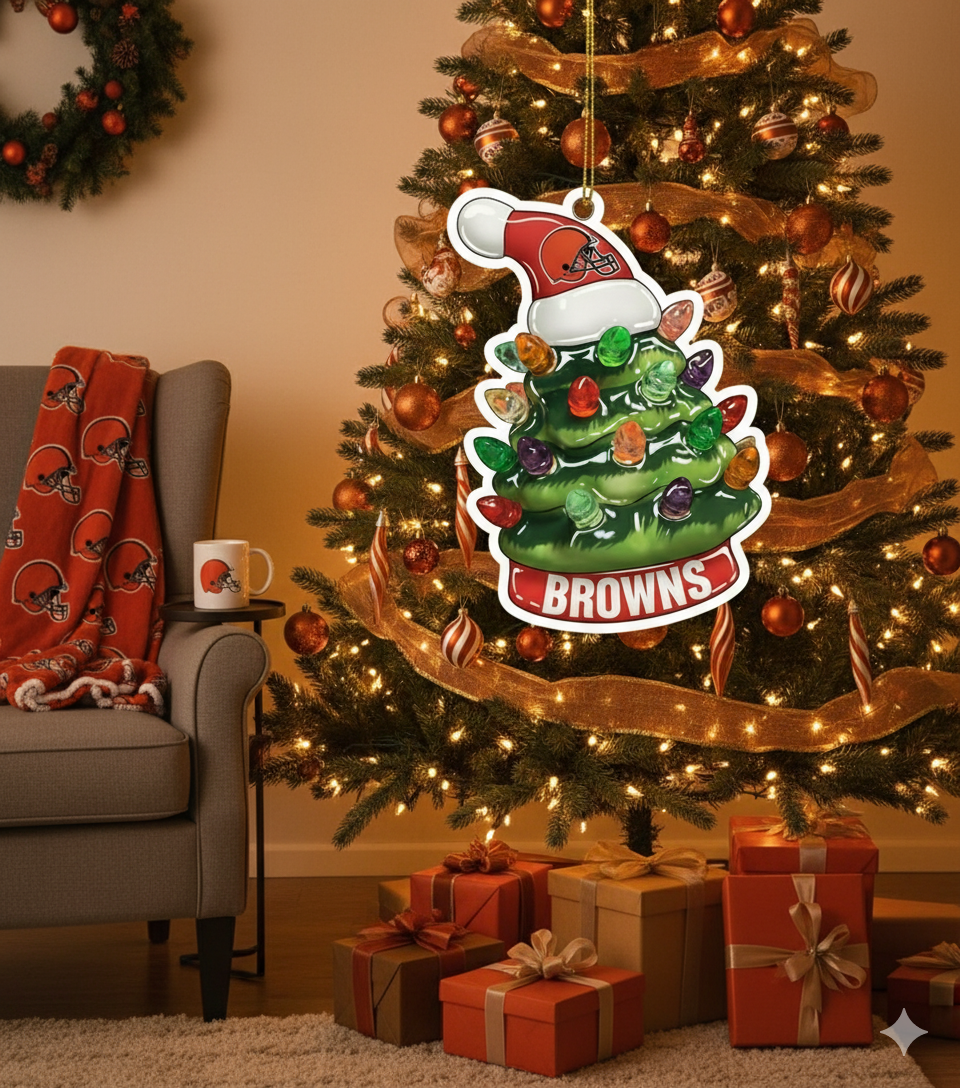 NFL Christmas Cleveland Browns Ornaments Ready to Hang Cleveland Browns Ornament Christmas Ornaments