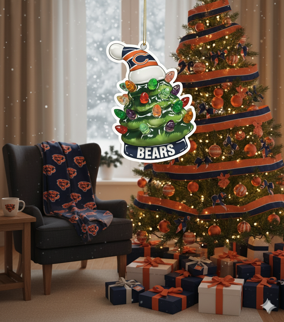 NFL Christmas Chicago Bears Ornaments Ready to Hang Chicago Bears Ornament Christmas Ornaments