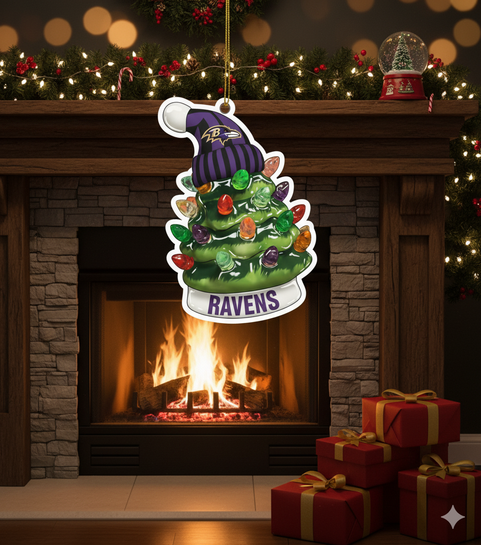 NFL Christmas Baltimore Ravens Ornaments Ready to Hang Baltimore Ravens Ornament Christmas Ornaments
