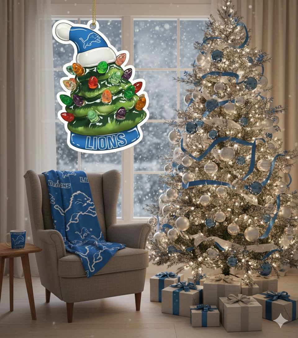 NFL Christmas Detroit Lions Ornaments Ready to Hang Detroit Lions Ornament Christmas Ornaments