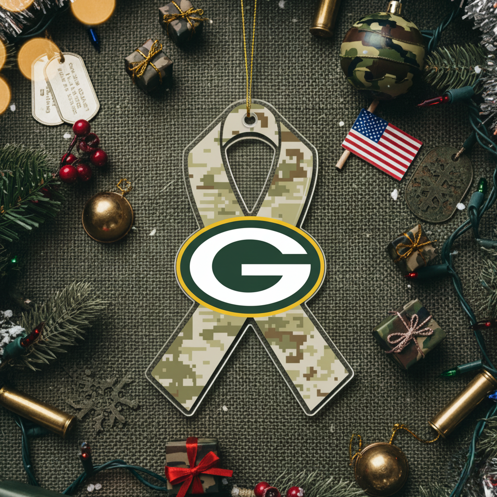 NFL Salute to Service Green Bay Packers Acrylic Ornament