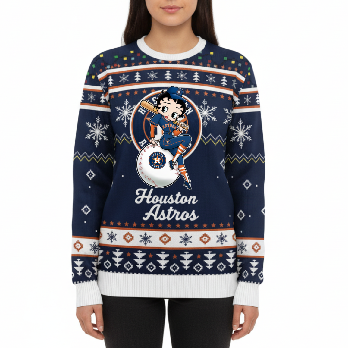 MLB Houston Astros x Betty Boop Women’s Ugly Sweater