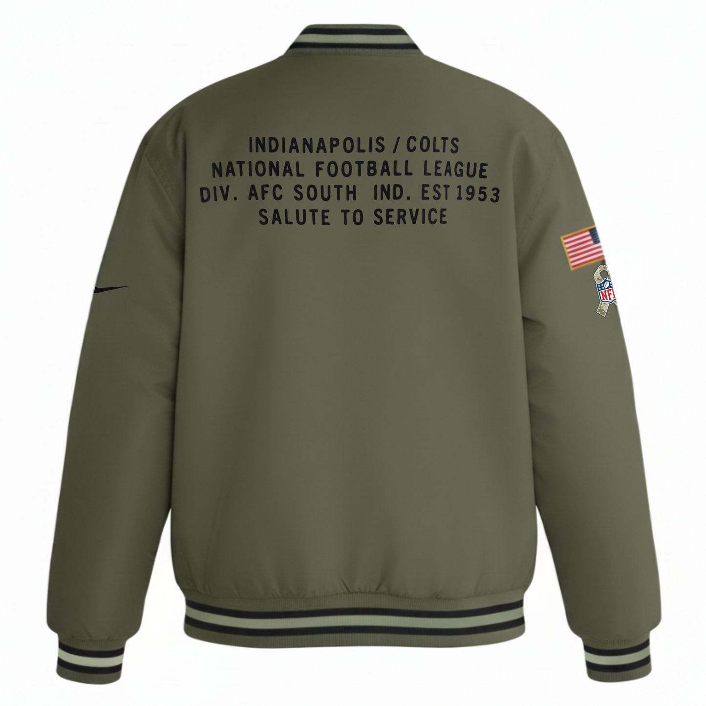 Indianapolis Colts Nike Women's 2025 Salute to Service Varsity Jacket