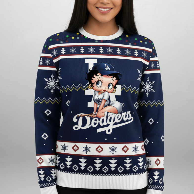 MLB Los Angeles Dodgers x Betty Boop Women’s Ugly Sweater
