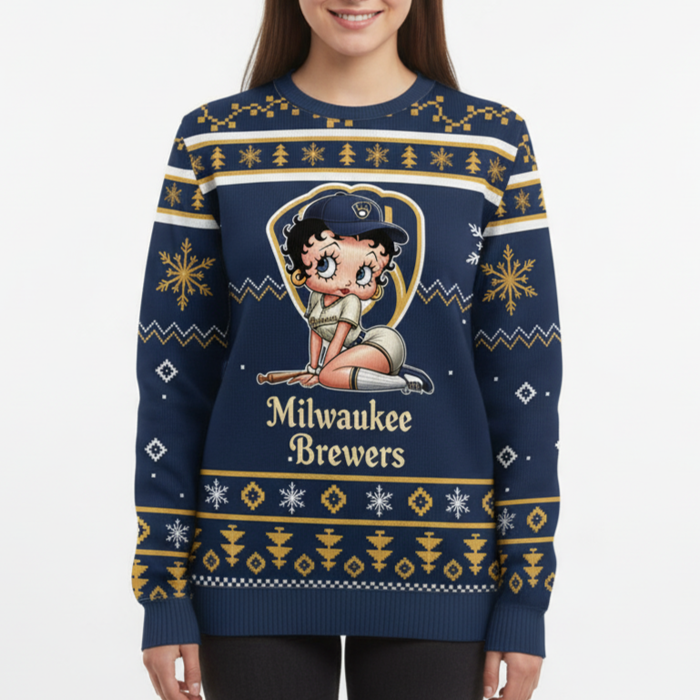 MLB Milwaukee Brewers x Betty Boop Women’s Ugly Sweater