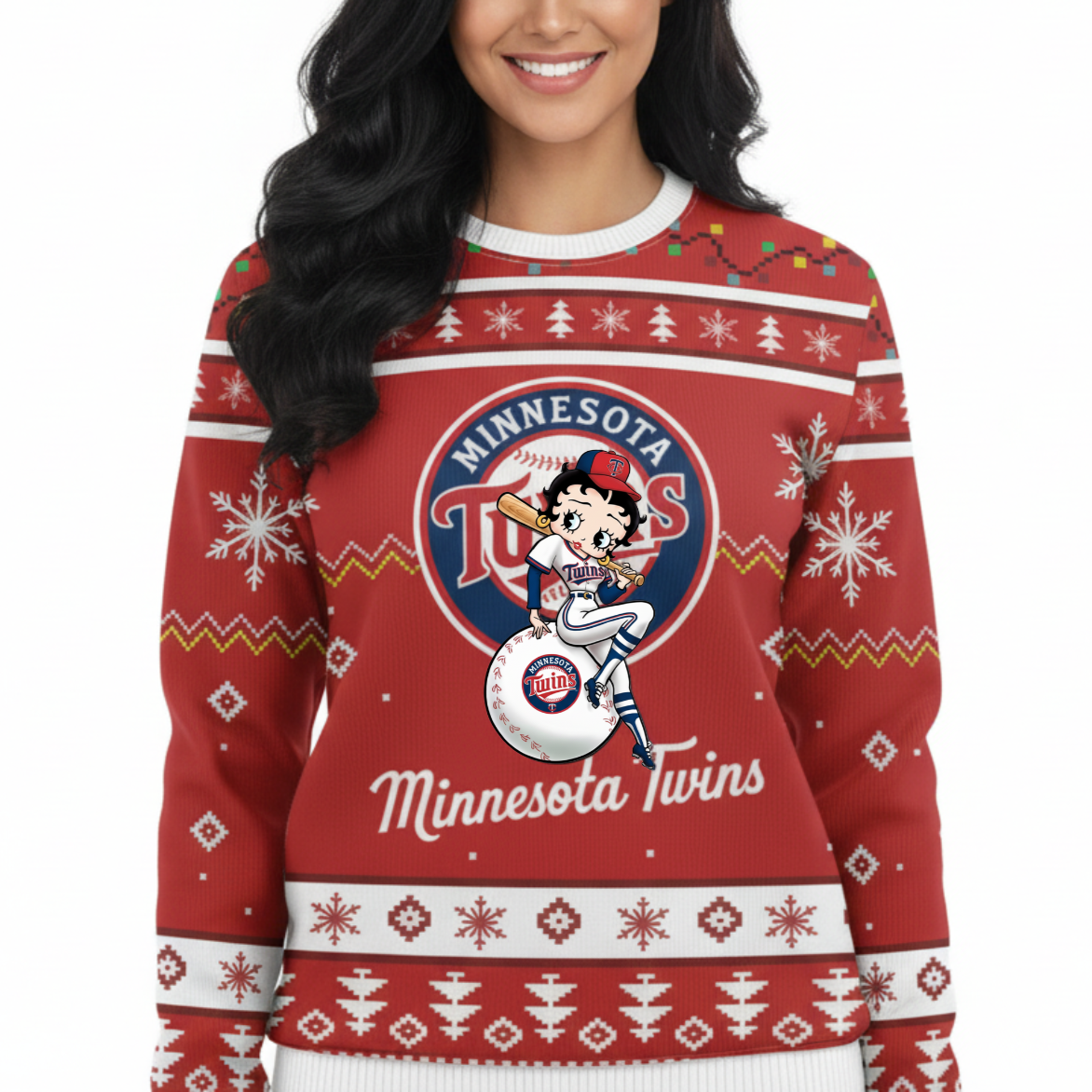 MLB Minnesota Twins x Betty Boop Ugly Sweater