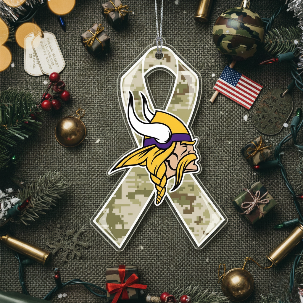 NFL Salute to Service Minnesota Vikings Acrylic Ornament