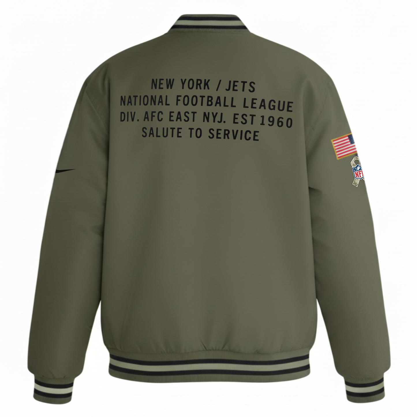 New York Jets Nike Women's 2025 Salute to Service Varsity Jacket