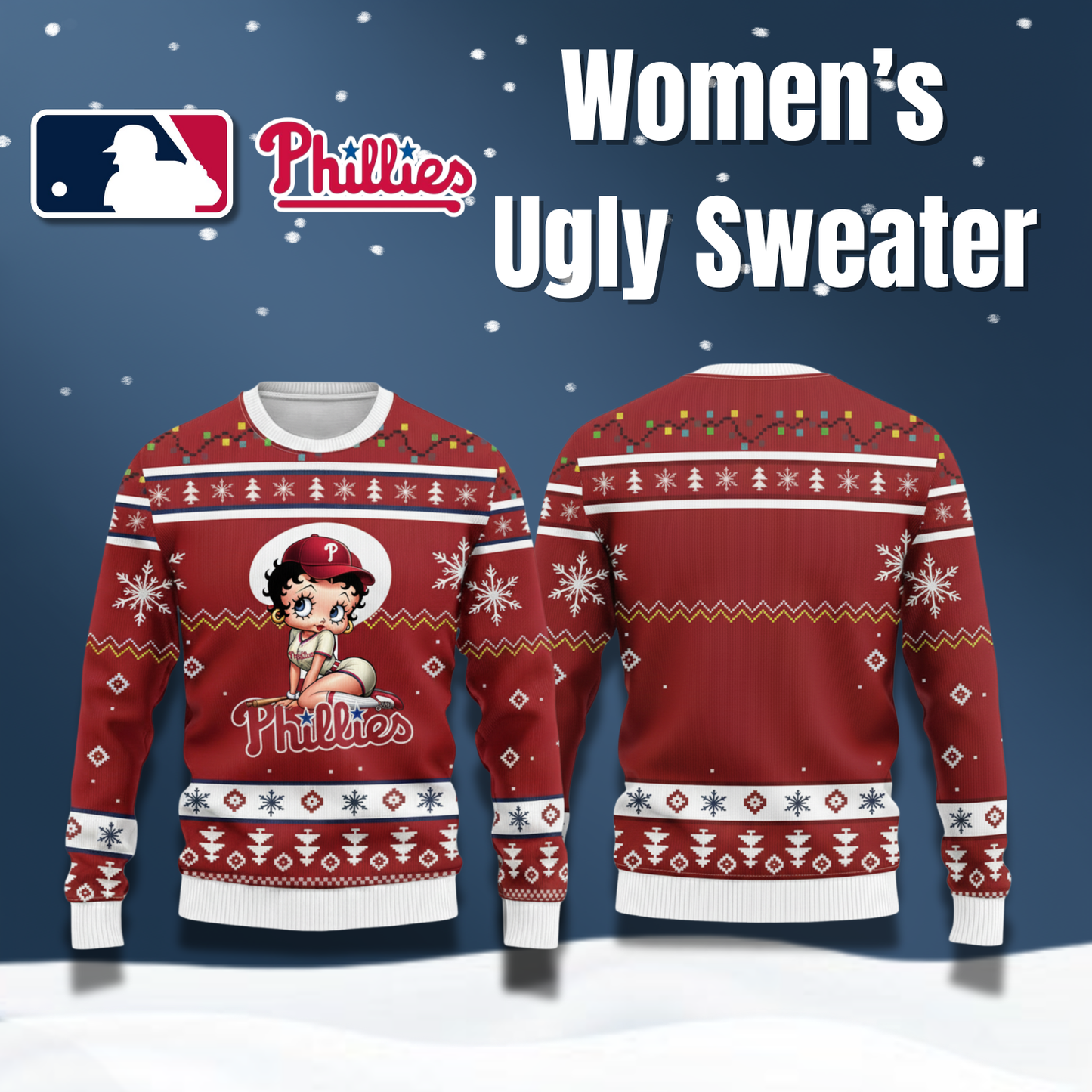 MLB Philadelphia Phillies x Betty Boop Women’s Ugly Sweater