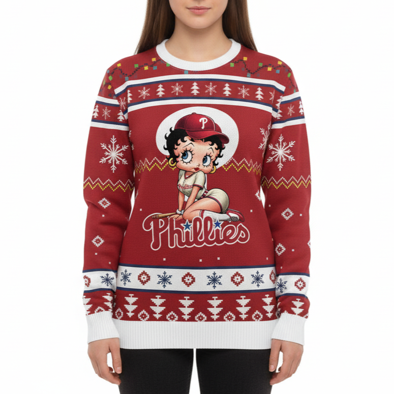 MLB Philadelphia Phillies x Betty Boop Women’s Ugly Sweater