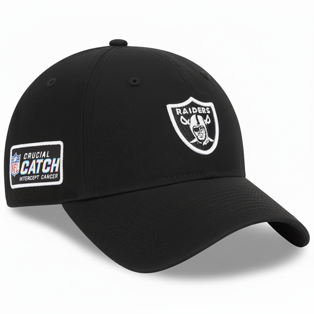 Women's Las Vegas Raiders New Era Black NFL Crucial Catch Adjustable Hat