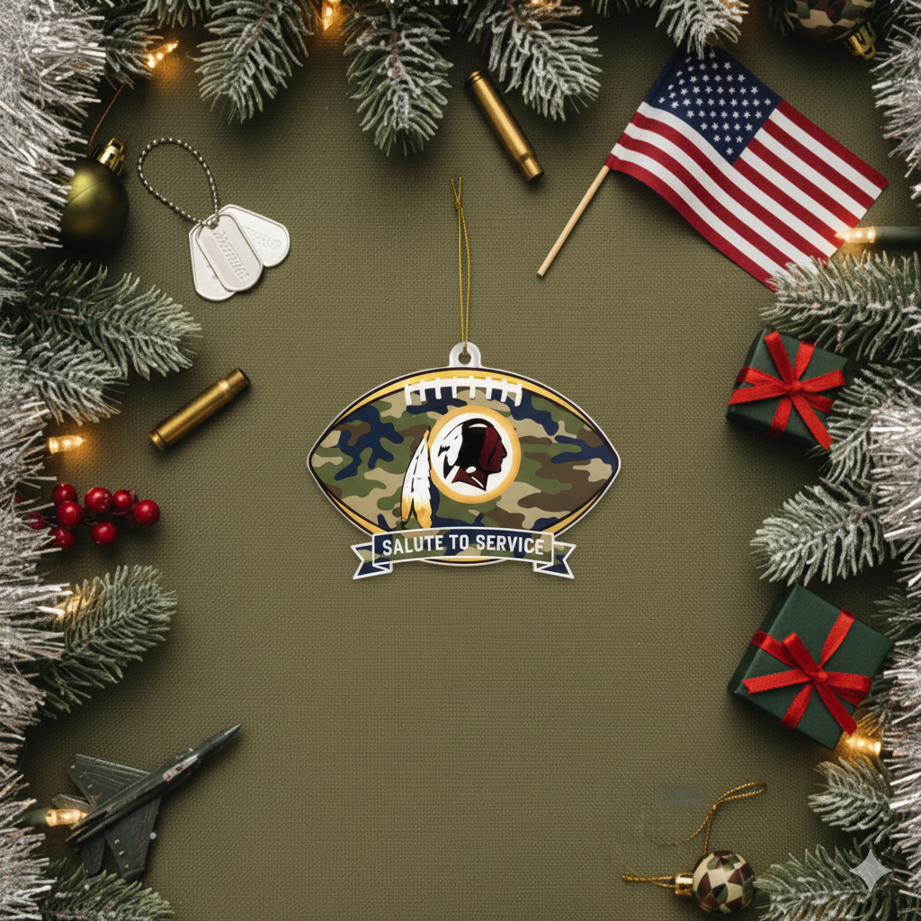 NFL Salute to Service Washington Redskins Acrylic Ornament