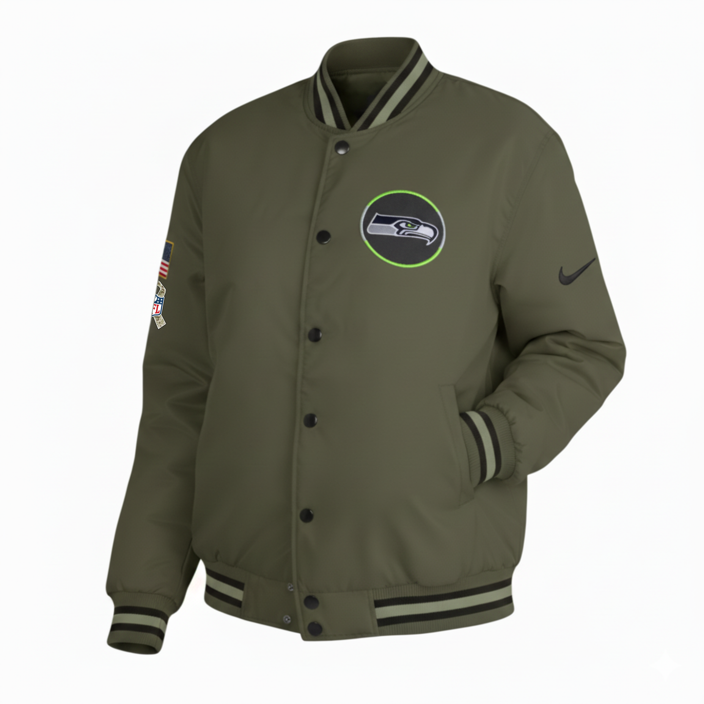 Seattle Seahawks Nike Women's 2025 Salute to Service Varsity Jacket