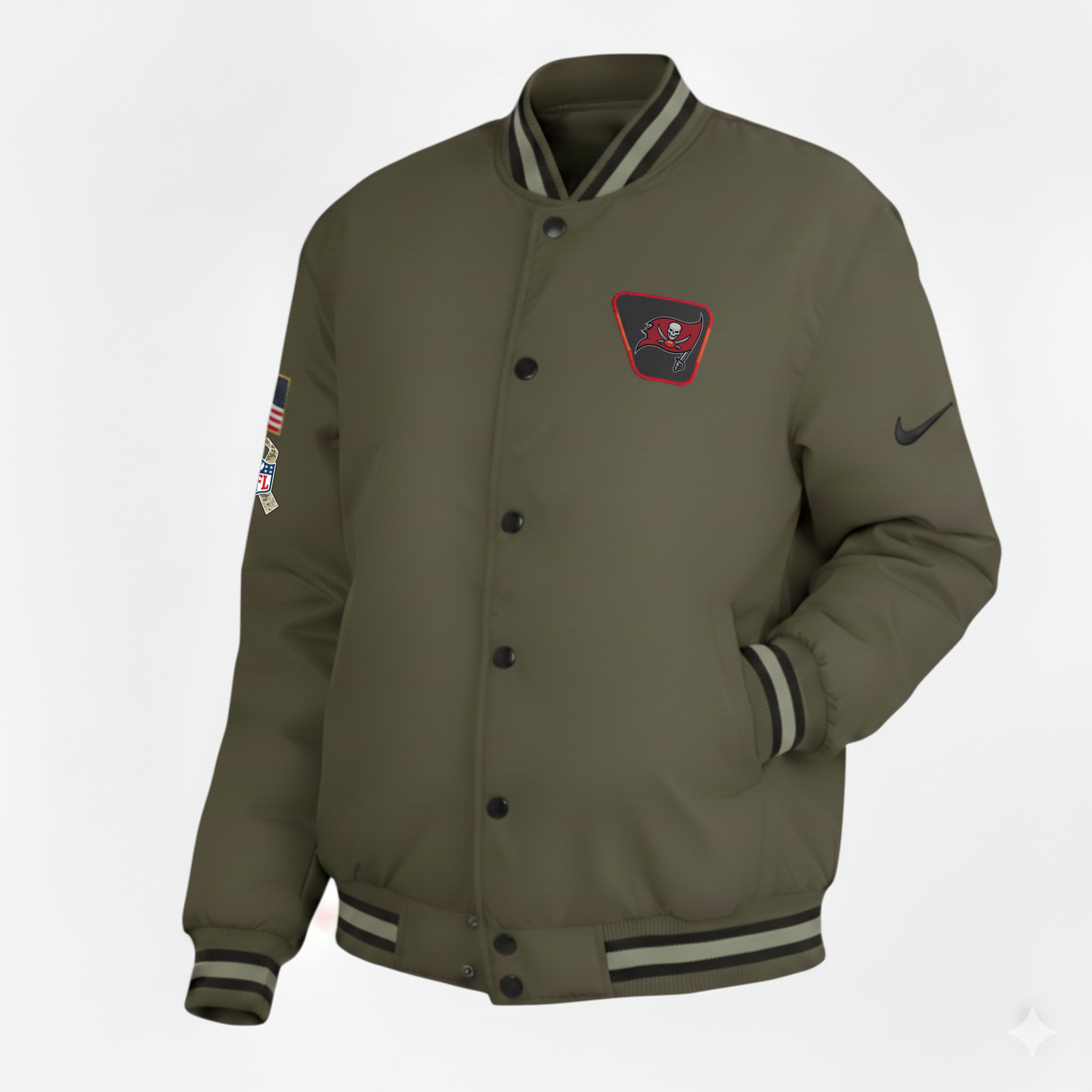 Tampa Bay Buccaneers Nike Women's 2025 Salute to Service Varsity Jacket