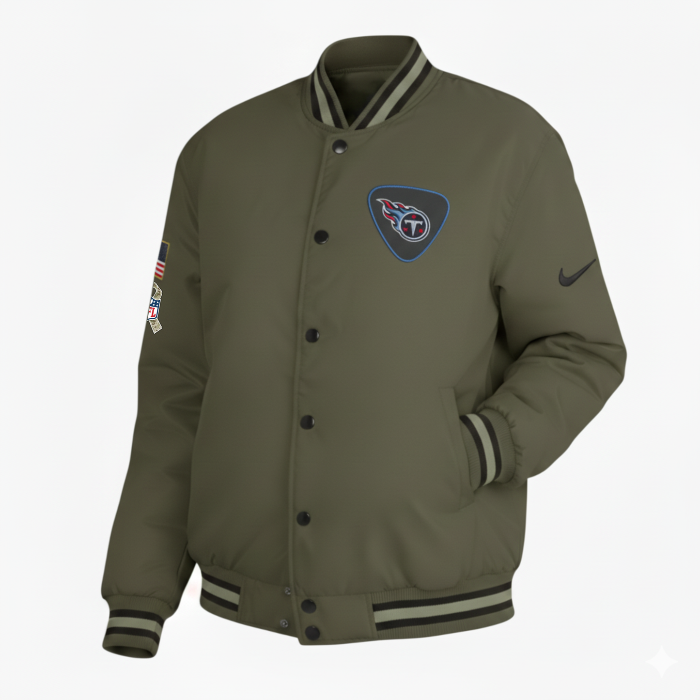 Tennessee Titans Nike Women's 2025 Salute to Service Varsity Jacket