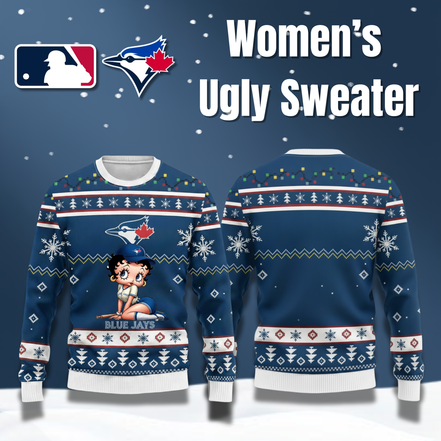 MLB Toronto Blue Jays x Betty Boop Women’s Ugly Sweater