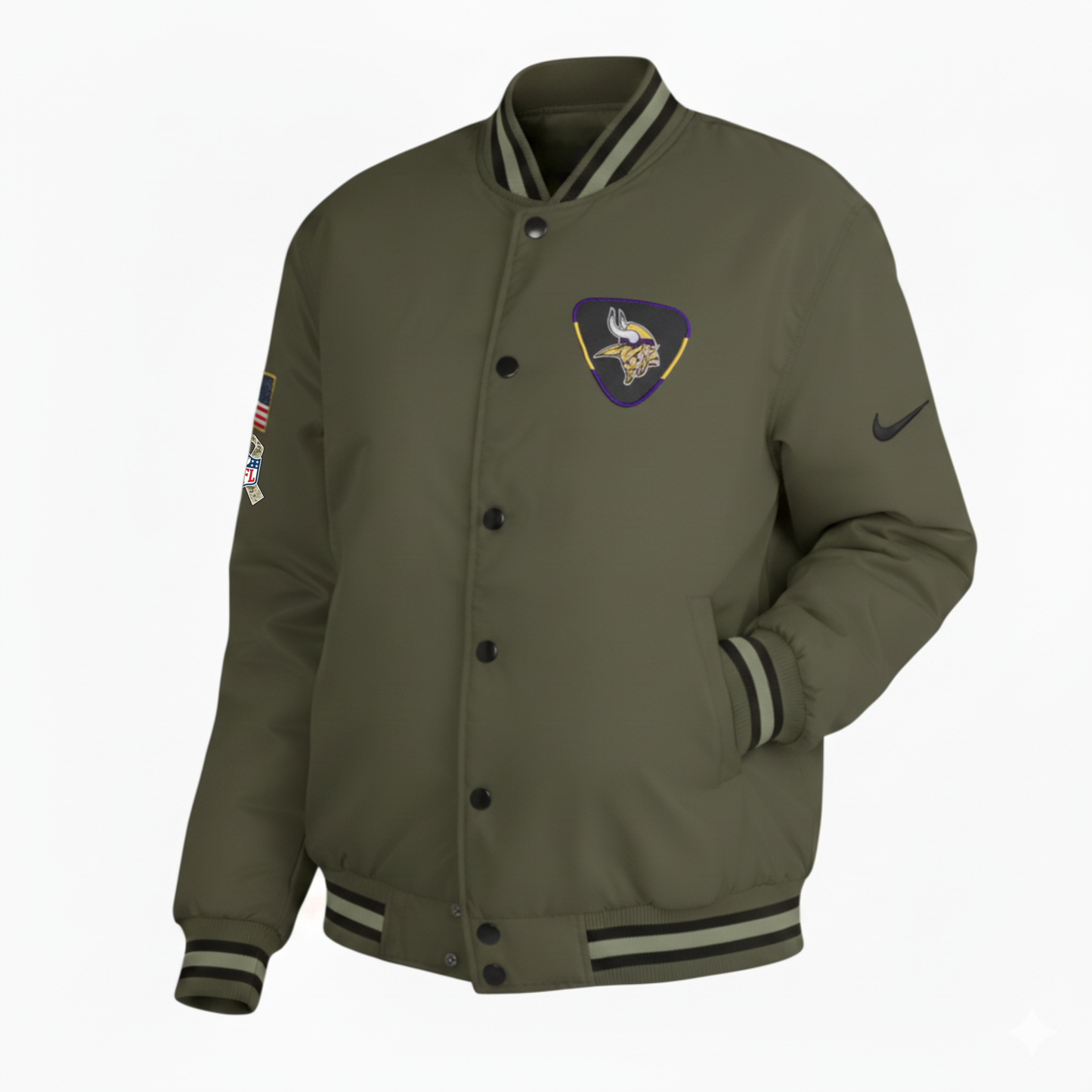 Minnesota Vikings Nike Women's 2025 Salute to Service Varsity Jacket