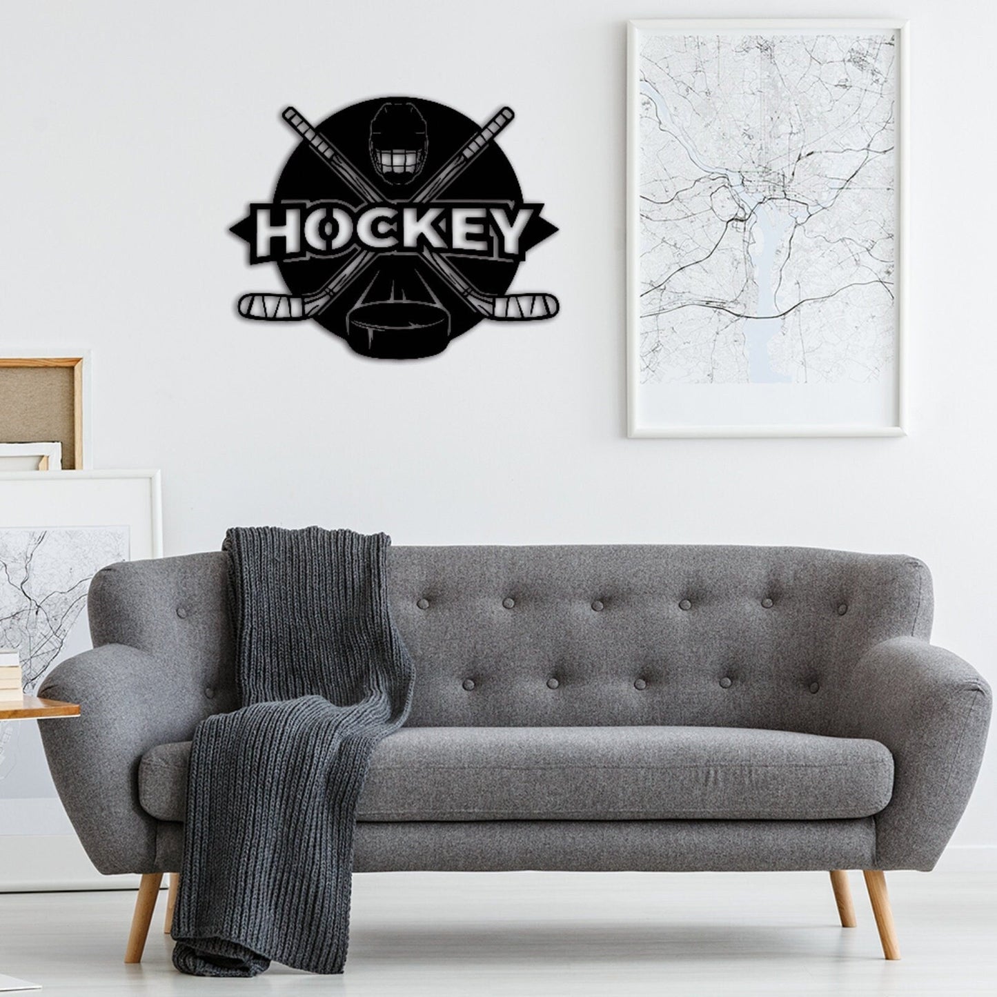 Hockey Stick Metal Sign,Personalized Hockey Wall Art,Hockey Wall Decor,Custom Hockey Player Name Sign,Hockey sign for Kids Room Decor
