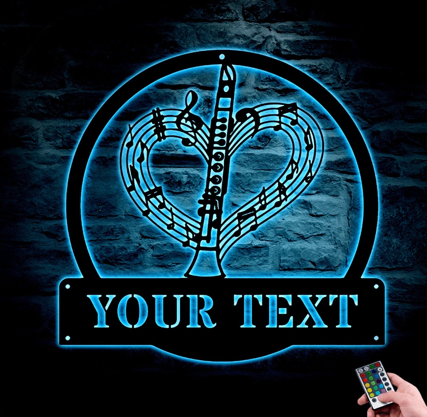 Personalized Clarinet Music Metal Sign Art With Led Lights, Custom Clarinet Music Metal Sign Clarinet Gifts For Men Clarinet Gift Music Gift