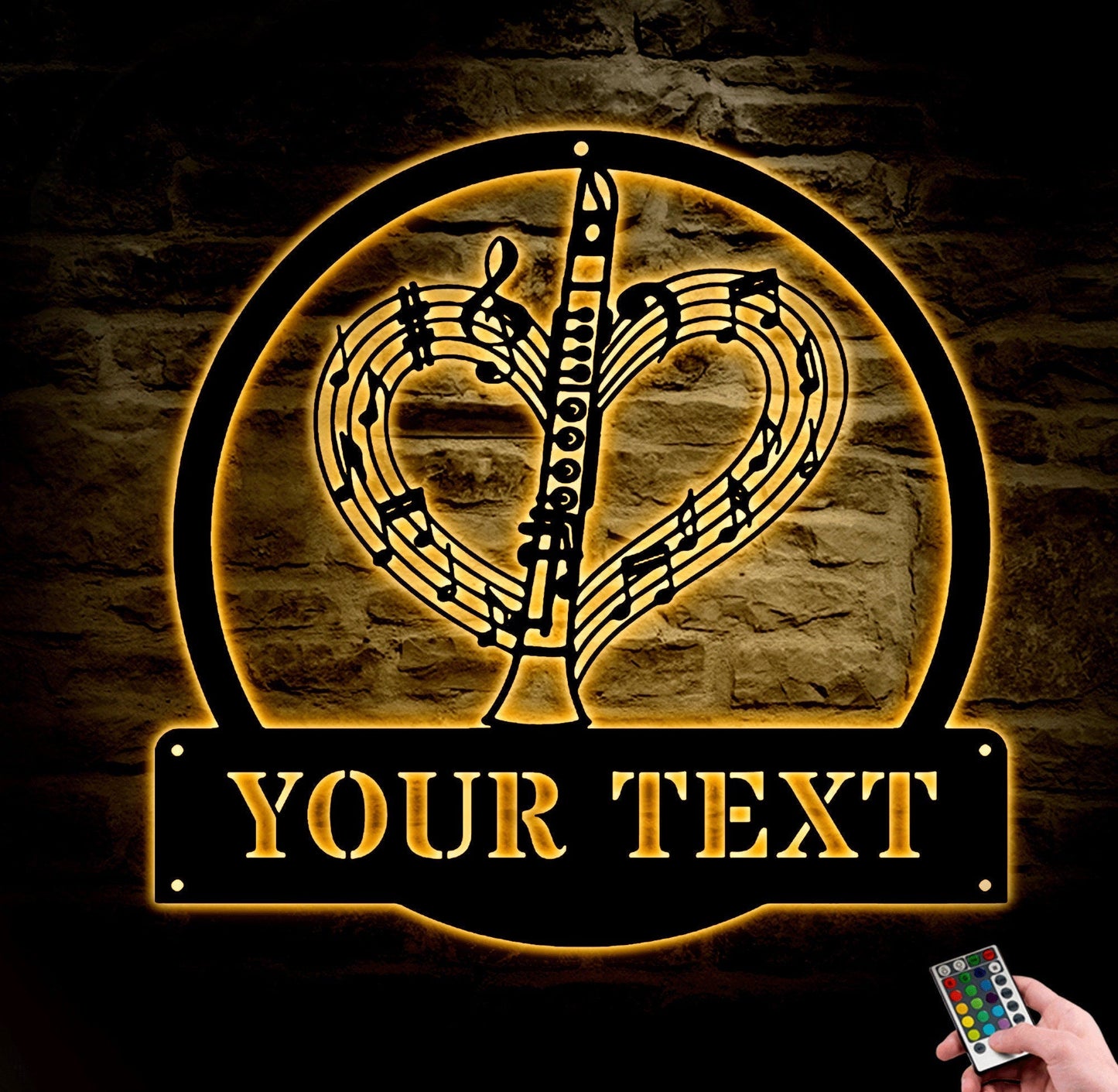 Personalized Clarinet Music Metal Sign Art With Led Lights, Custom Clarinet Music Metal Sign Clarinet Gifts For Men Clarinet Gift Music Gift