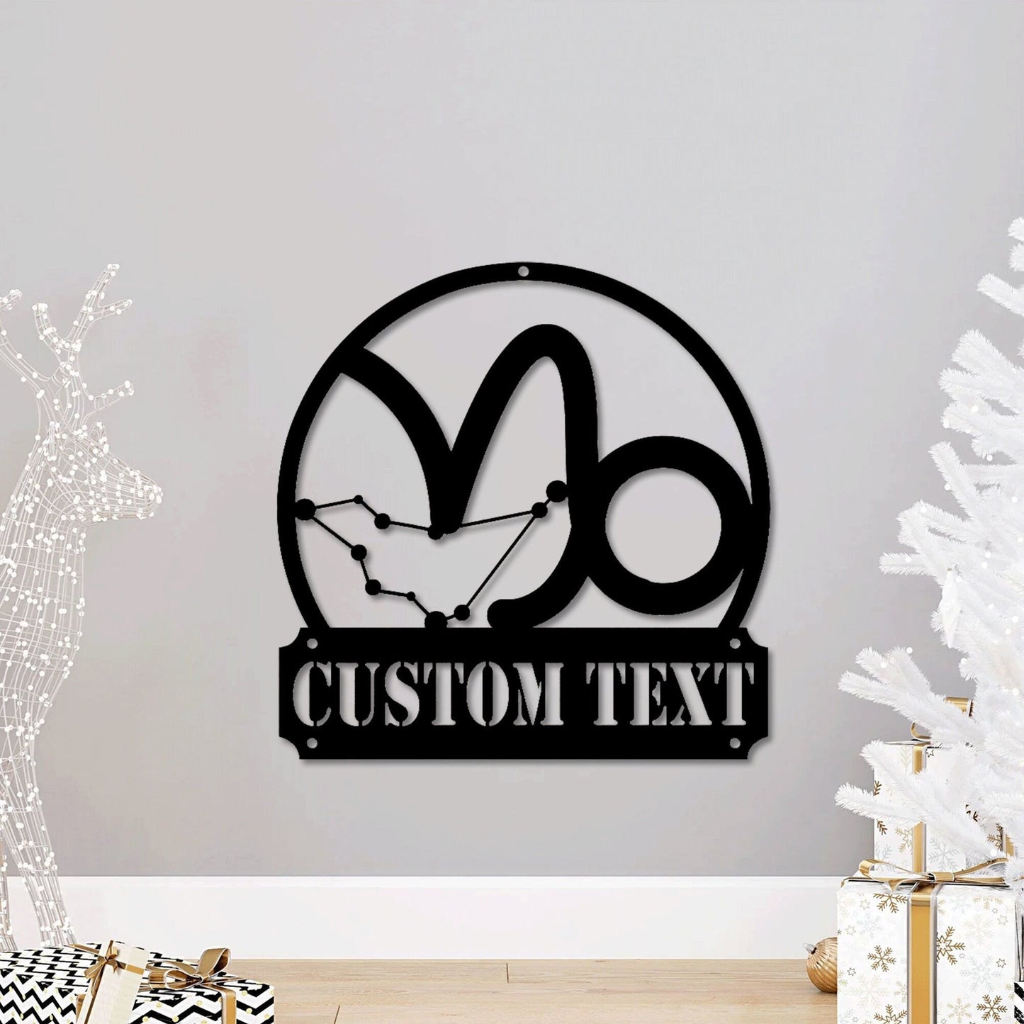 Personalized Metal Capricorn Zodiac Sign LED Light, Custom Capricorn Zodiac Metal Sign, Zodiac Name Sign, Gift For Birthday, Gift For Kid.
