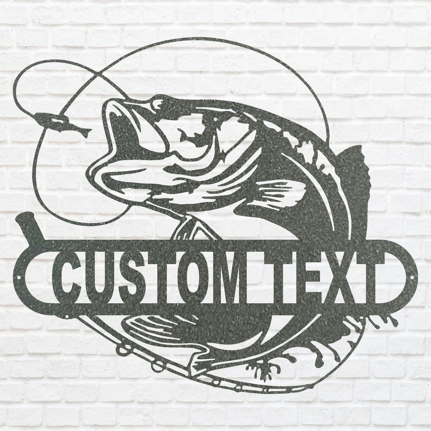 Metal Fish Wall Decor, Customized Fish Wall Art, Lake House Wall Art, Above Bed Bass Wall Decor, Metal Wall Hanging