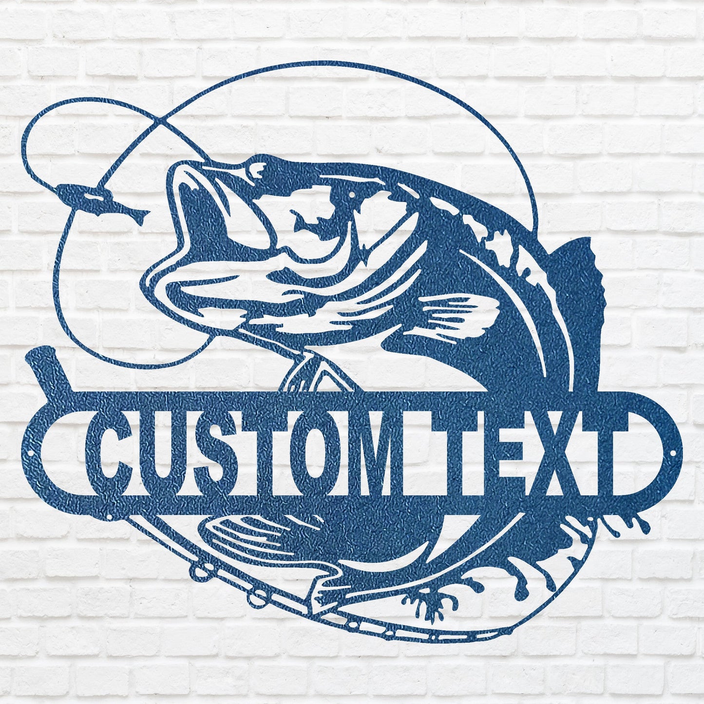 Metal Fish Wall Decor, Customized Fish Wall Art, Lake House Wall Art, Above Bed Bass Wall Decor, Metal Wall Hanging