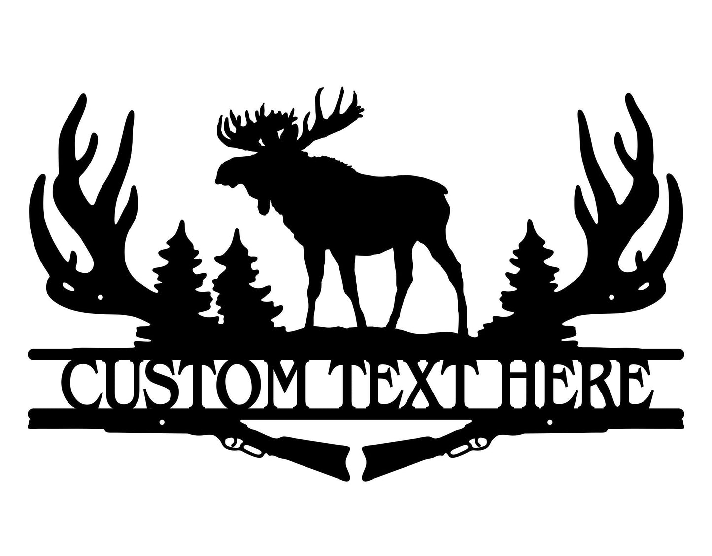 Moose with Antlers Metal Sign, Custom Name Sign Moose Wall Art, Animal Metal Sign Modern Wall Art, Metal Wall Art Moose Decor
