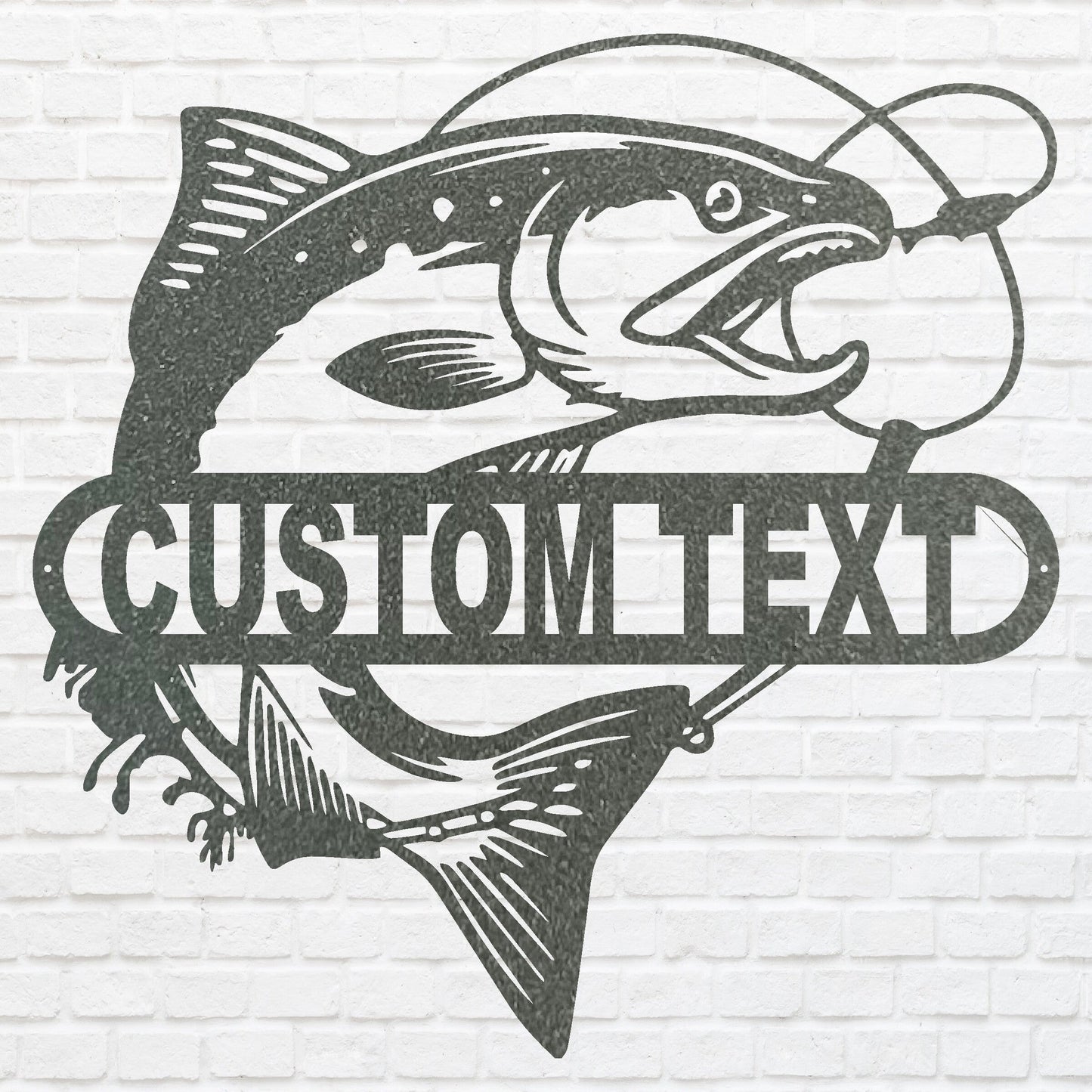 Metal Fish Wall Art, Fish Trout Art Custom Metal Sign, Lake House Fish Wall Decor, Modern Custom Metal Artwork, Metal Wall Hanging