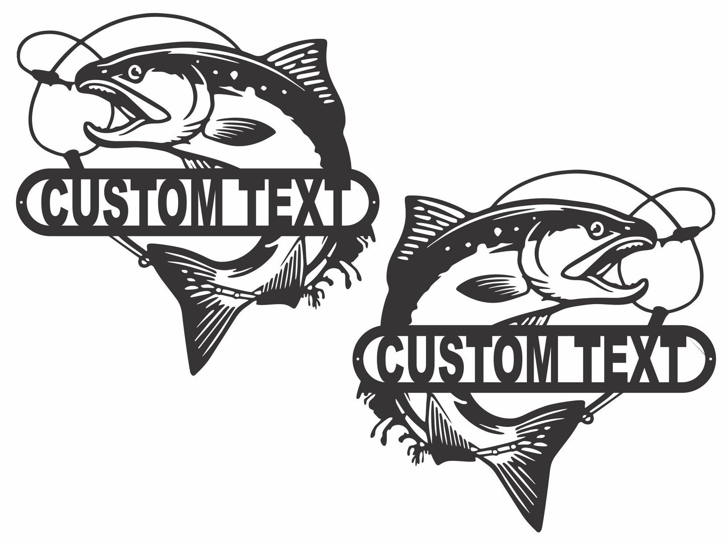 Metal Fish Wall Art, Fish Trout Art Custom Metal Sign, Lake House Fish Wall Decor, Modern Custom Metal Artwork, Metal Wall Hanging